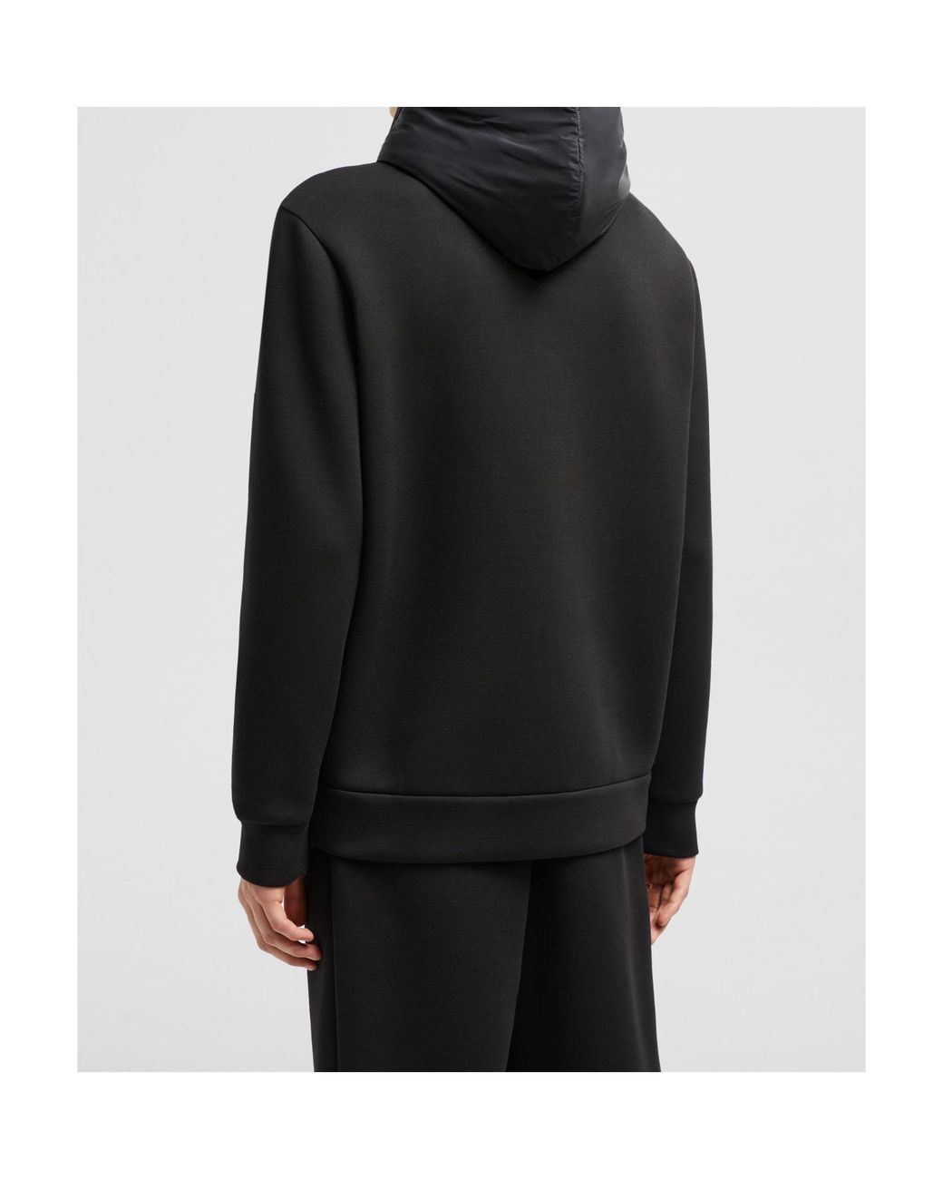Moncler Black Logo Patch Zip-Up Hoodie for men