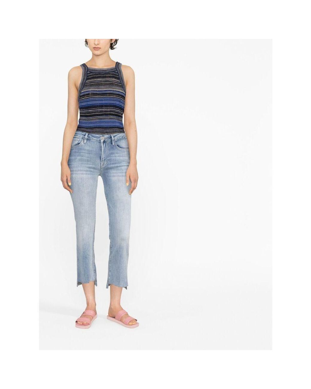 FRAME Blue Le Crop Mini Bootcut Jeans
