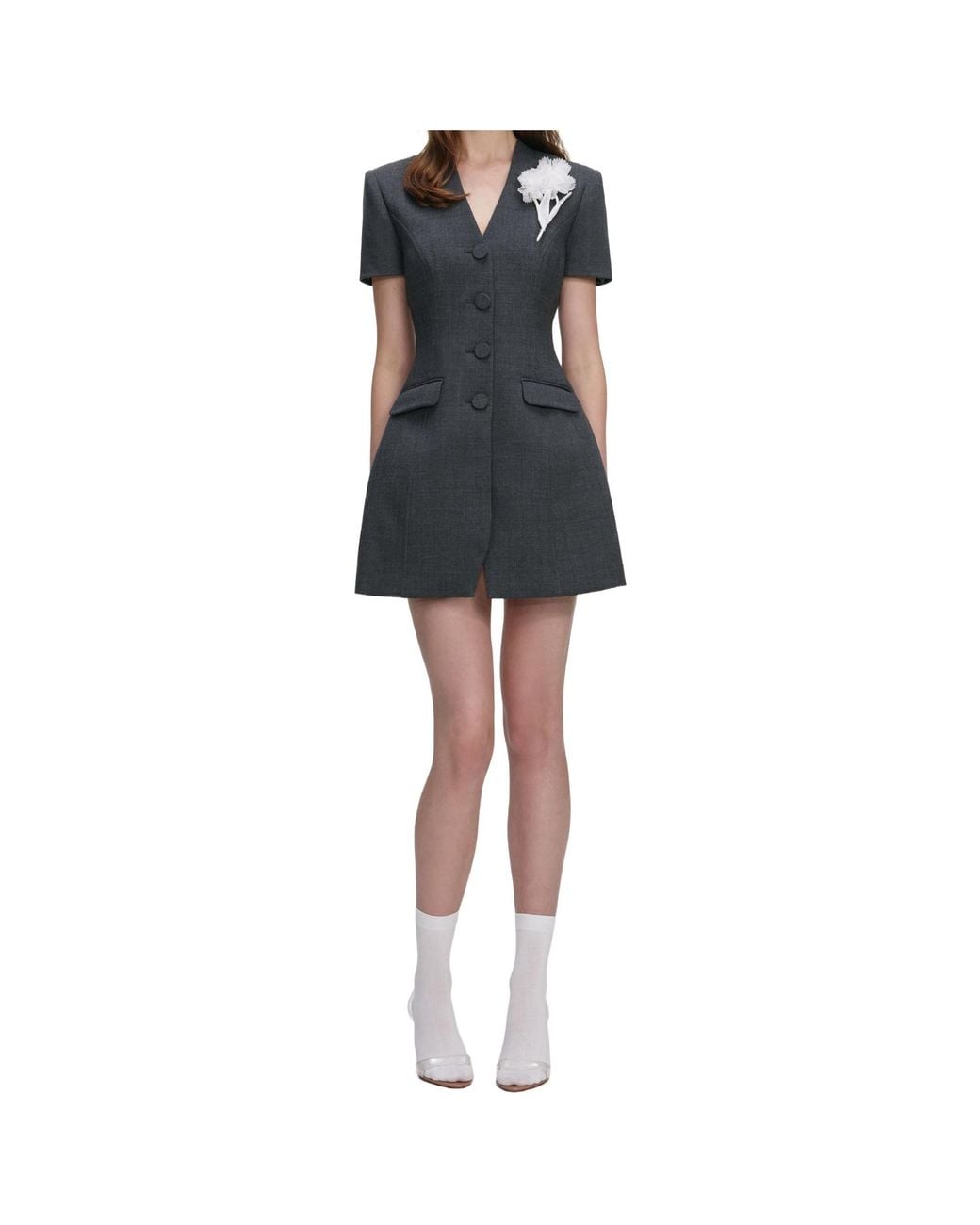 Self-Portrait Black Long-Sleeve Mini Dress