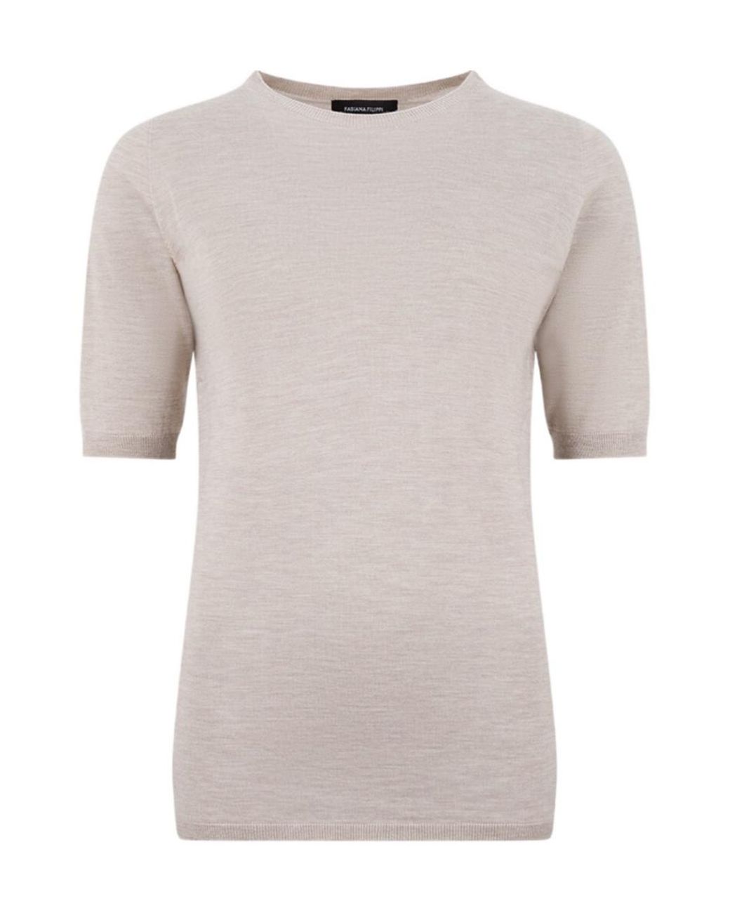 Fabiana Filippi Gray Short-Sleeved Knit Sweater