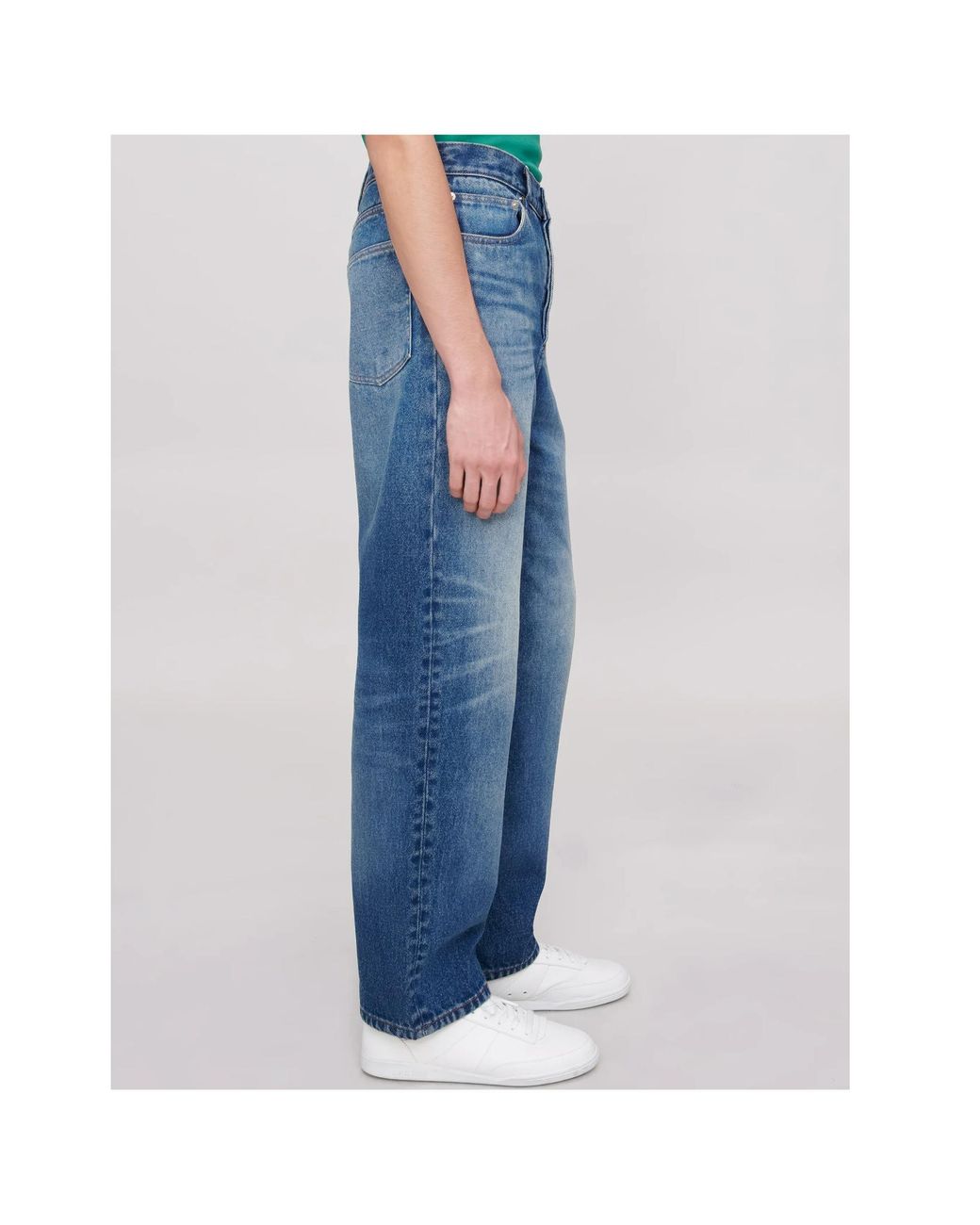 A.P.C. Blue Button Detailed Straight Leg Jeans for men
