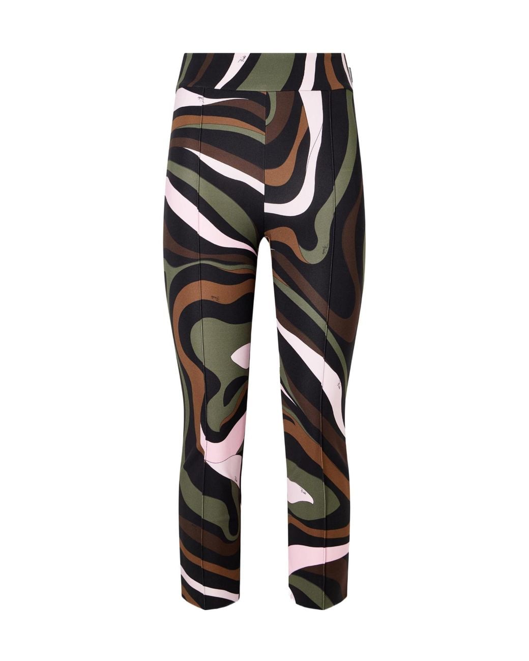 Emilio Pucci Black Colorful Printed Cropped Pants