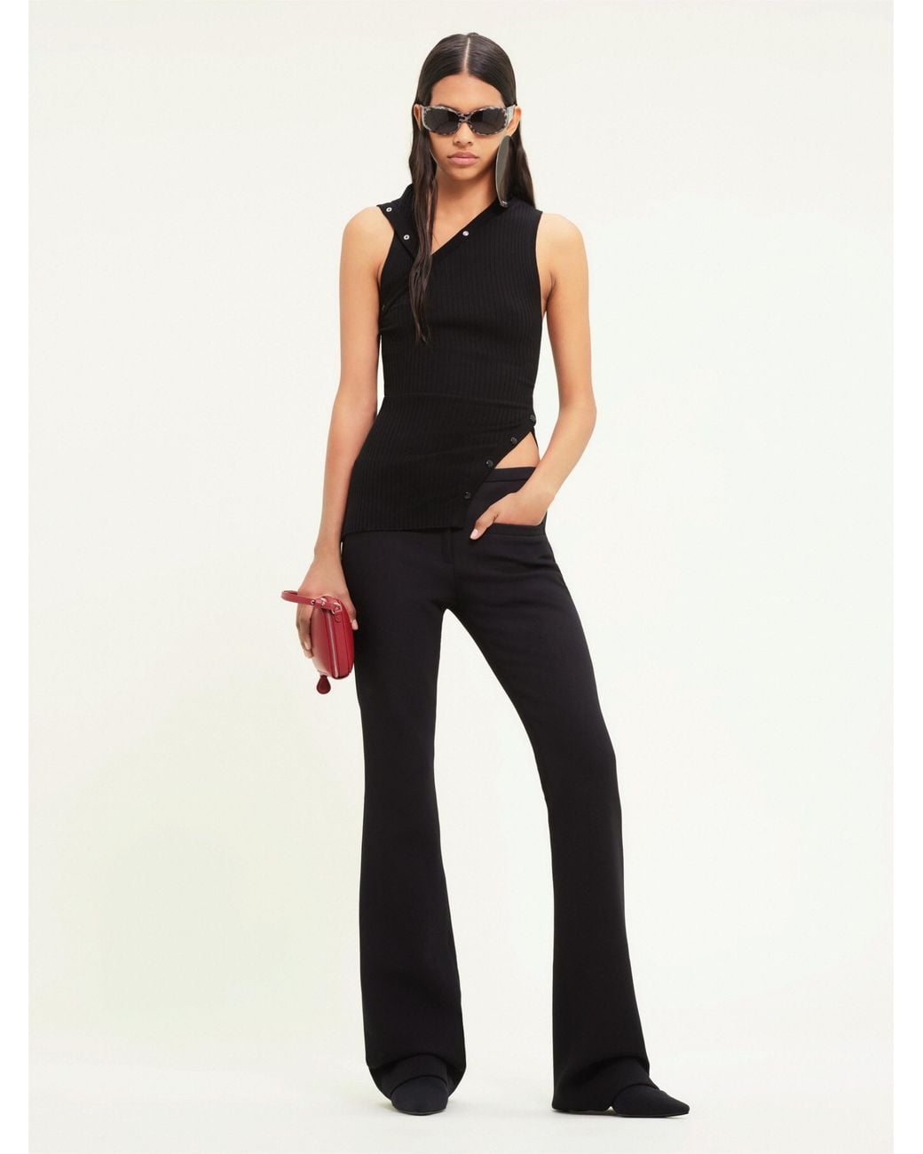 Courreges Black High-Neck Sleeveless Jumper