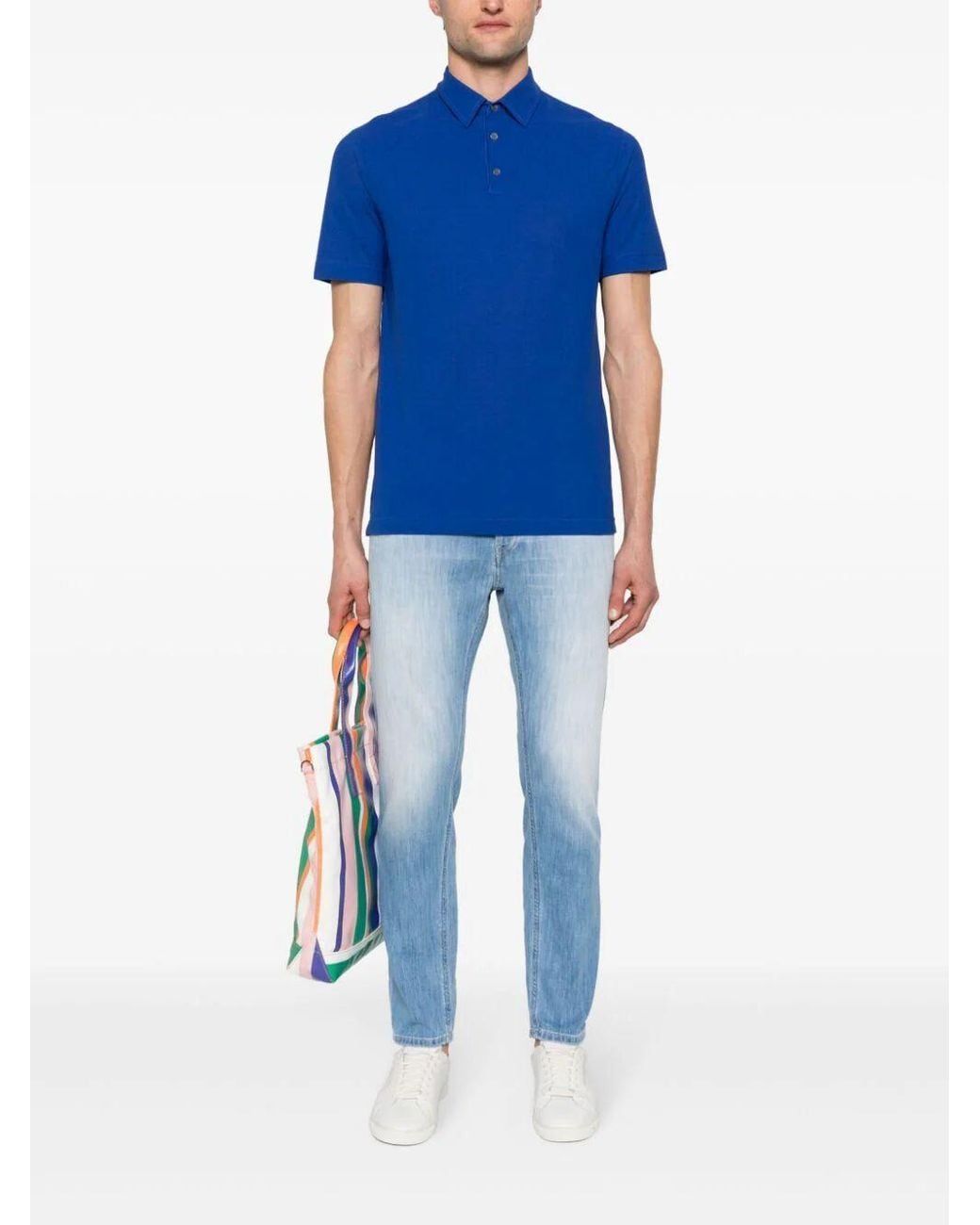 Dondup Blue Dian Logo-Plaque Jeans for men