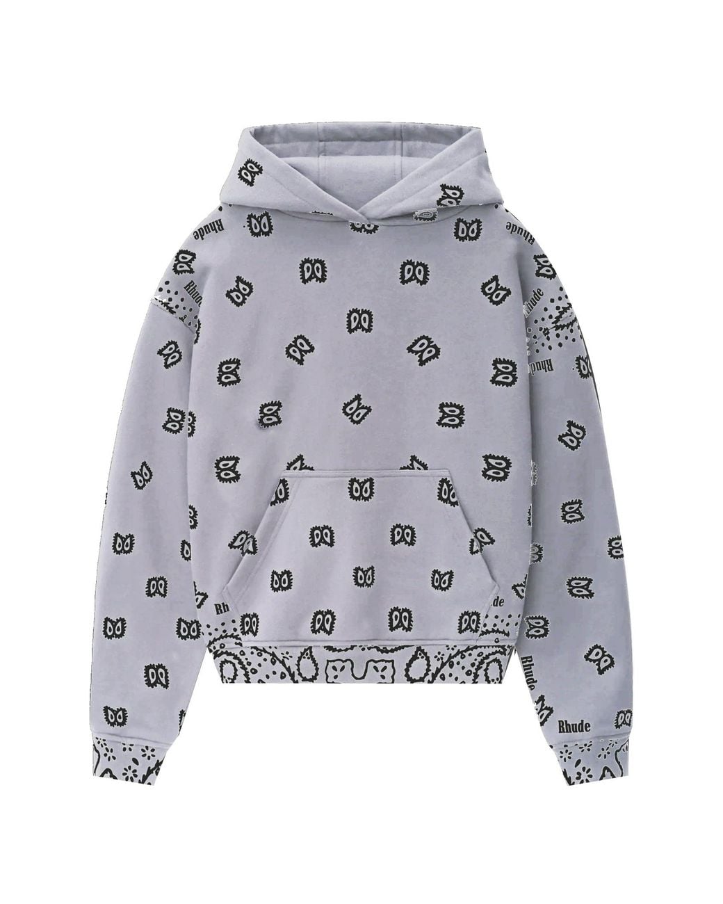 Rhude Gray Long-Sleeve Hoodie for men