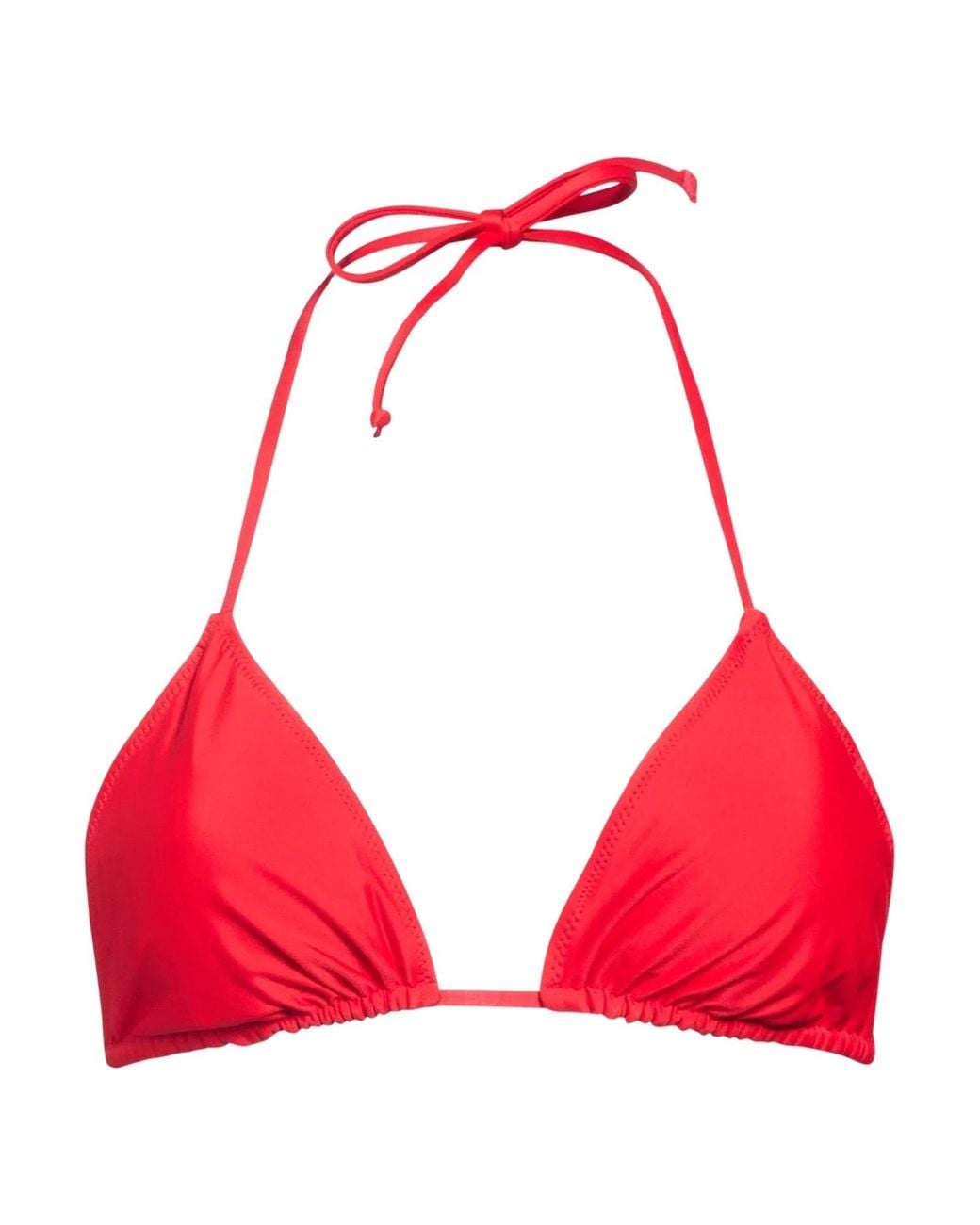 Ganni Red Triangle Bikini Top