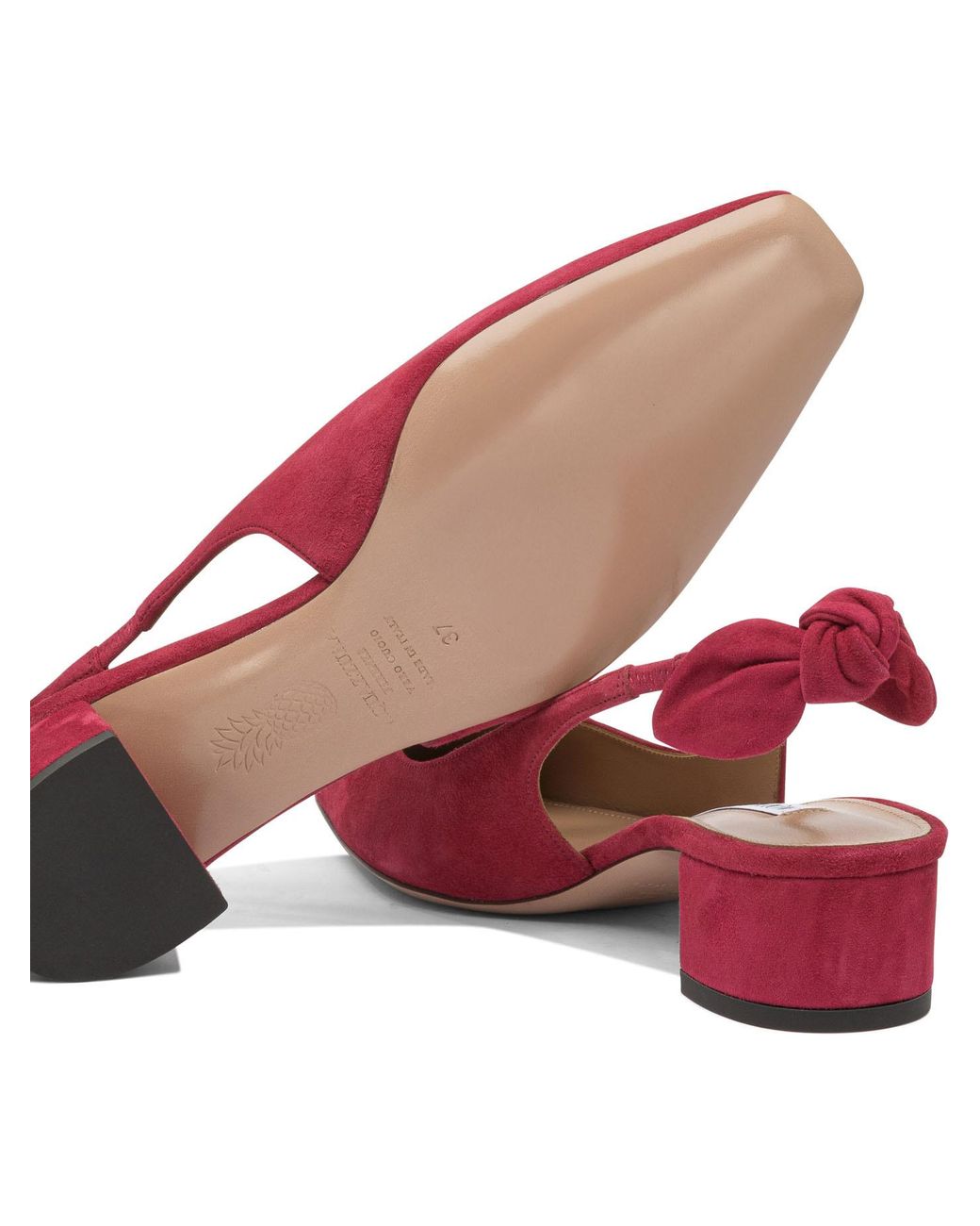 Aquazzura Red Bow-Tie Slingback Pumps