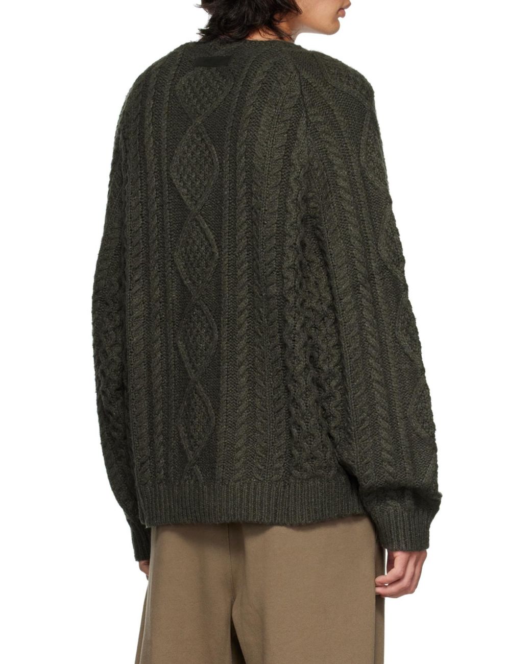 Fear Of God Black Cable-Knit Crew-Neck Jumper for men