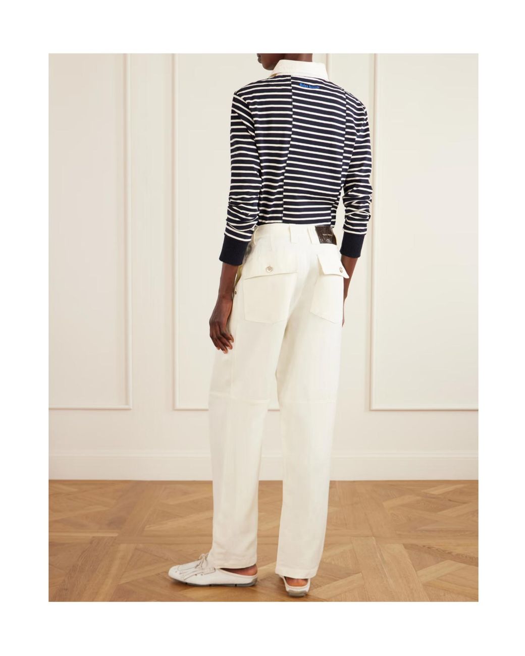 Wales Bonner White Hymn Button-Flap Pocket Trousers