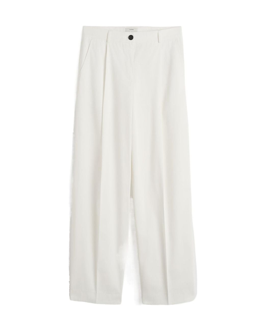Totême White Totême Single Pleat Trousers