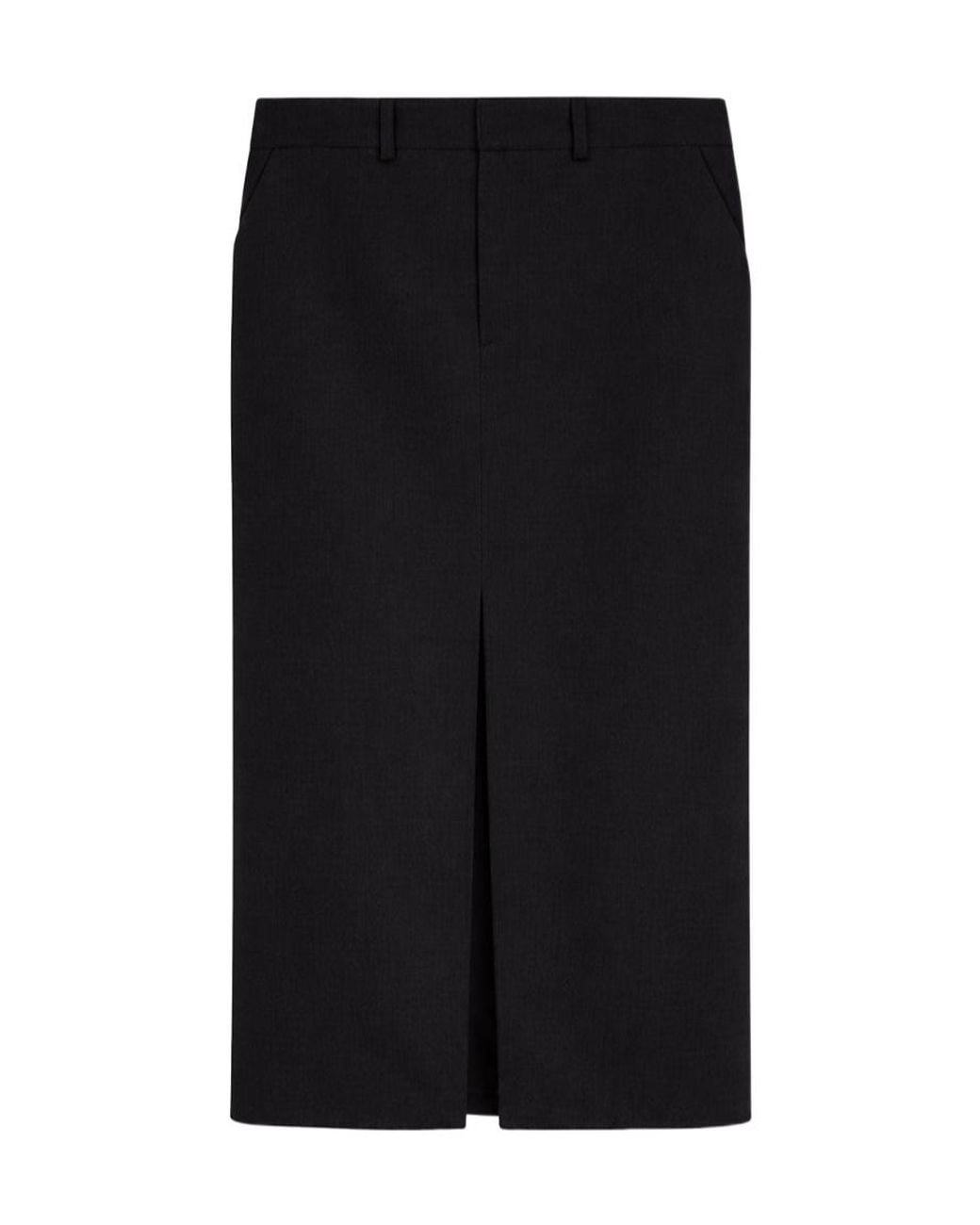 Frankie Shop Black Maybelle Front Slit Pencil Skirt