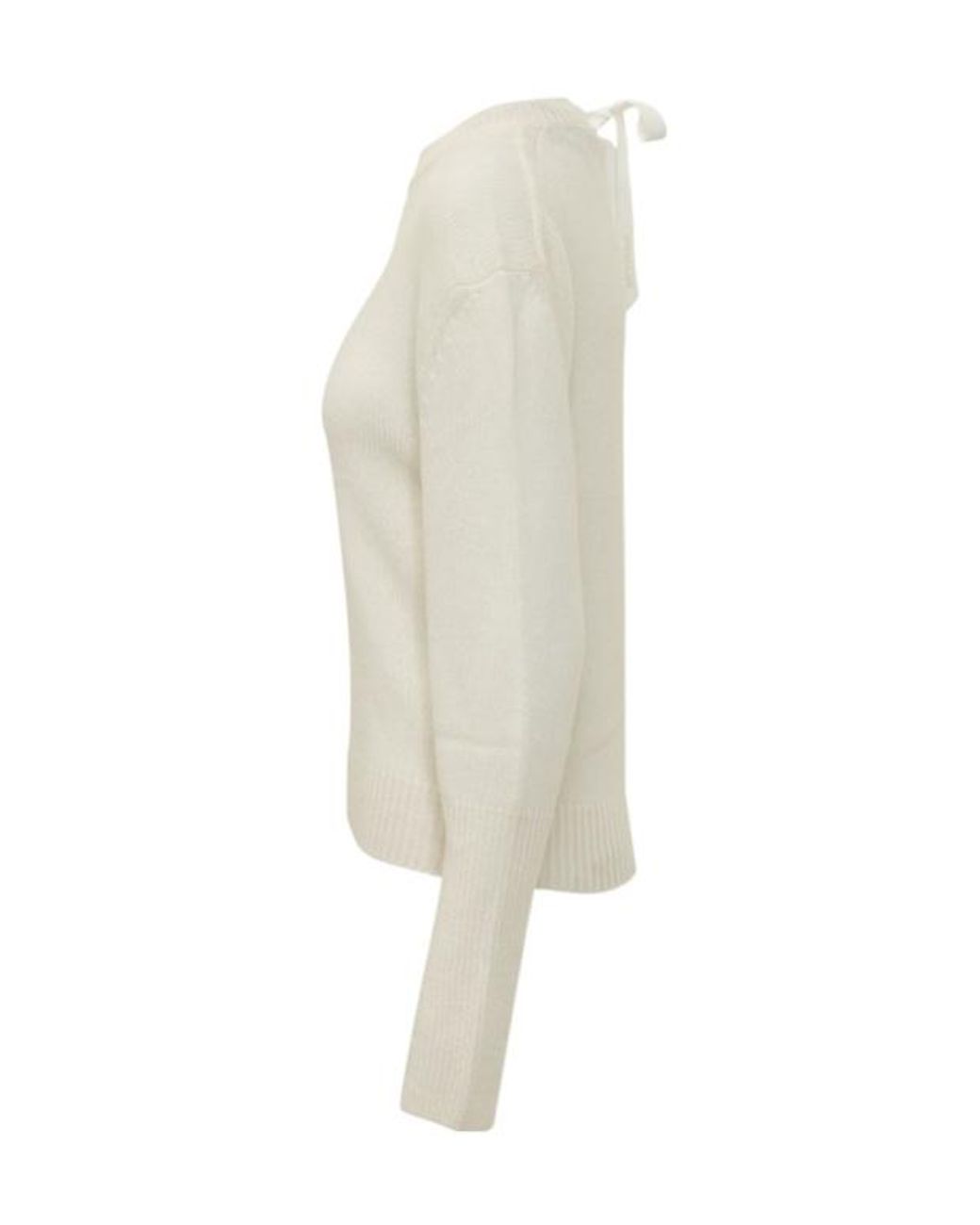 Lanvin White Knot-Detail Back-Tie Sweater