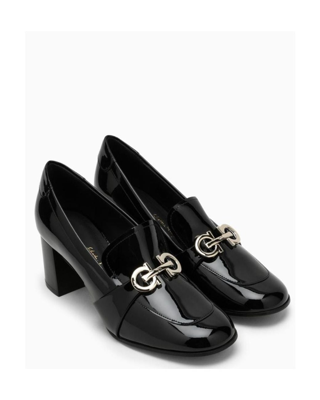 Ferragamo Black Logo High Heels