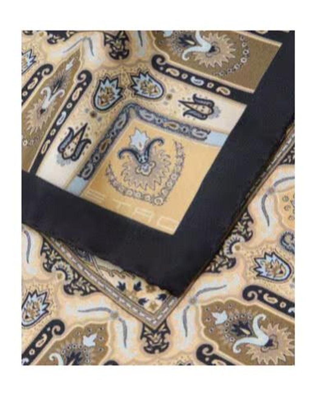Etro Metallic Paisley Print Silk Scarf