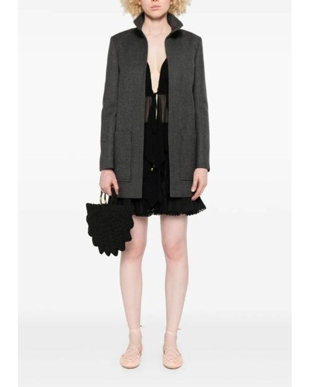 Chloé Black Zip-Up Oversize Coat