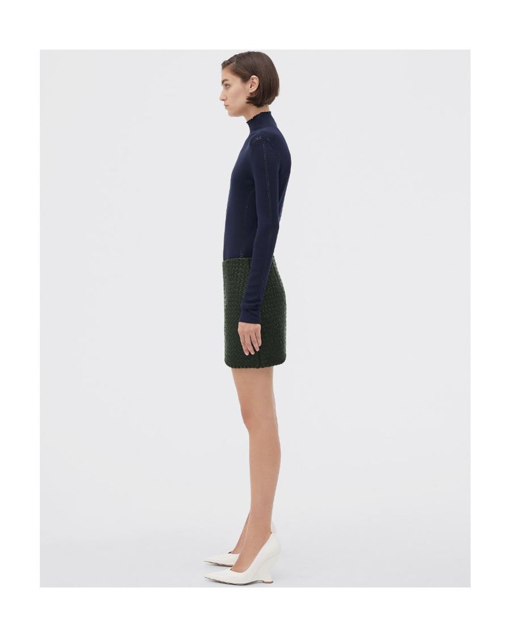 Bottega Veneta Black Intrecciato Mini Skirt