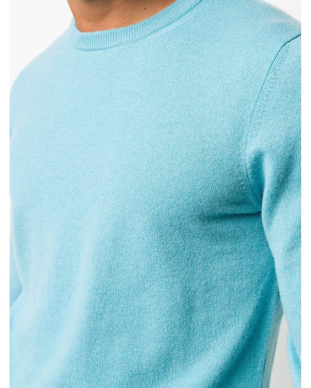 Malo Blue Crew-Neck Knitted Sweater for men