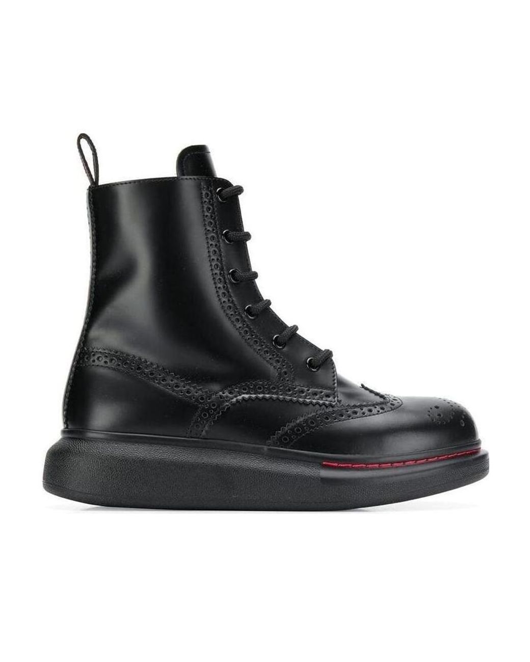 McQueen Black Hybrid Lace-Up Ankle Boots