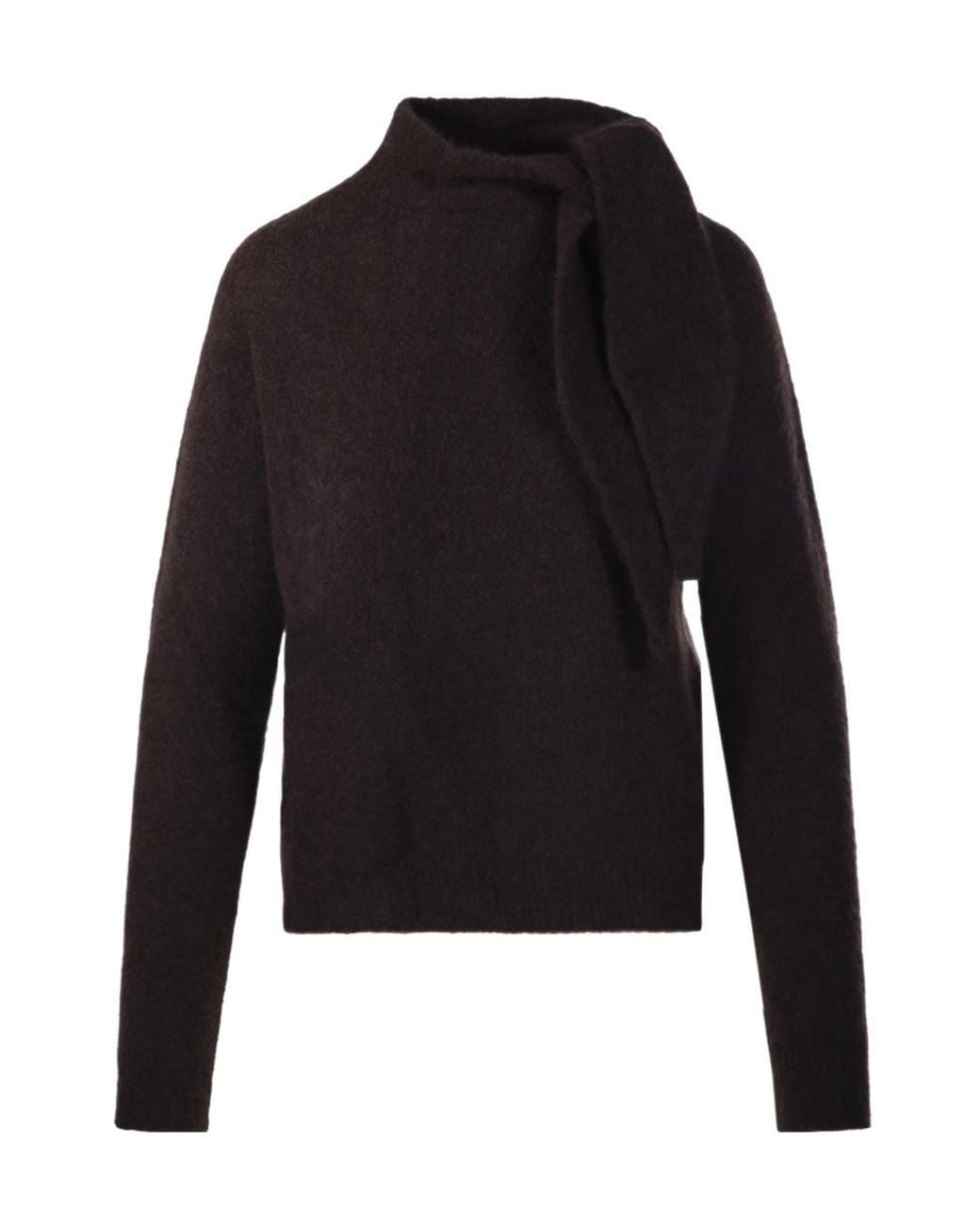 Roberto Collina Black Tie-Neck Sweater