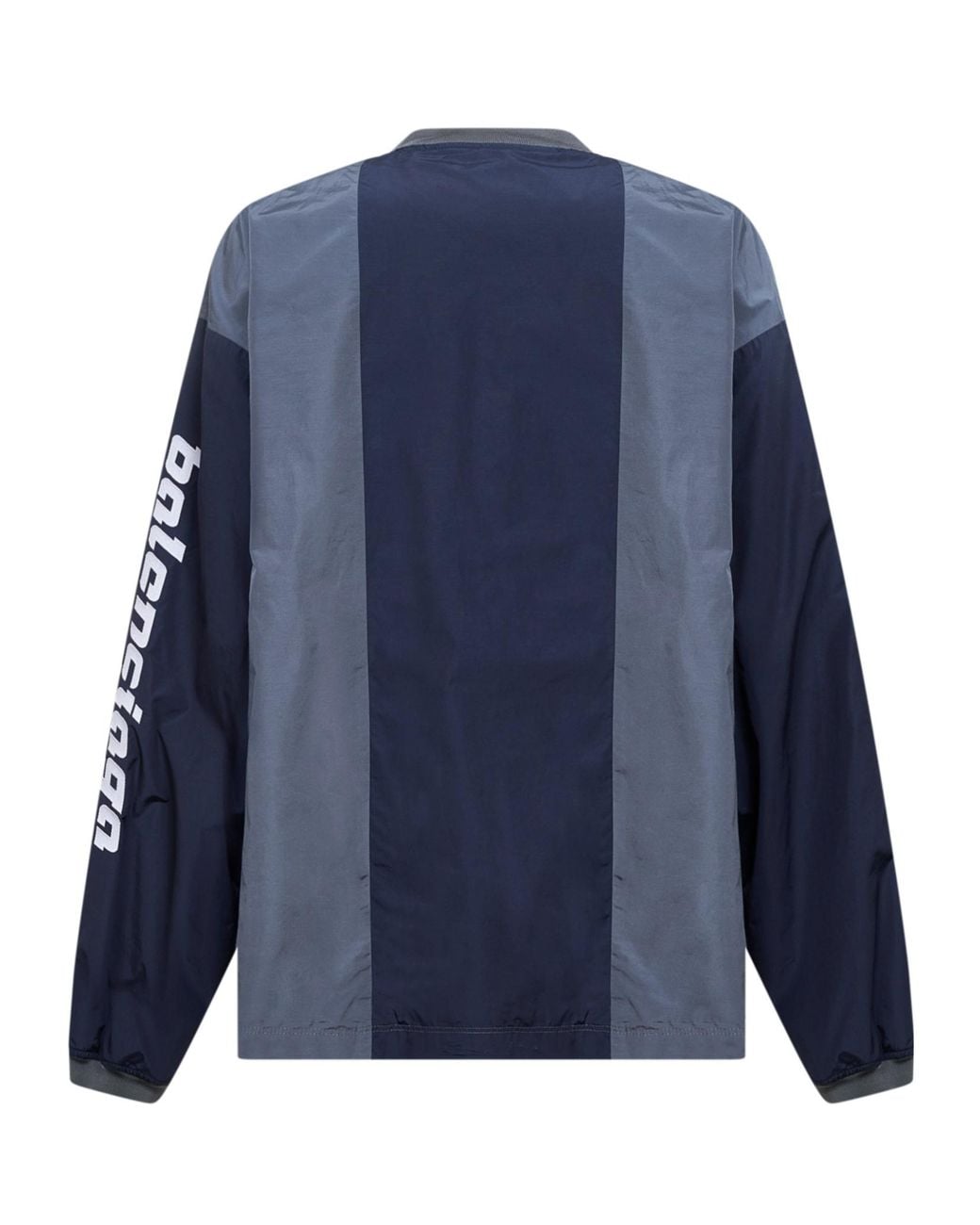 Balenciaga Blue Logo Embroidered V-Neck Sweatshirt for men