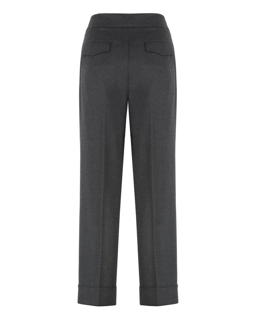 Peserico Gray Cropped Straight-Leg Pants