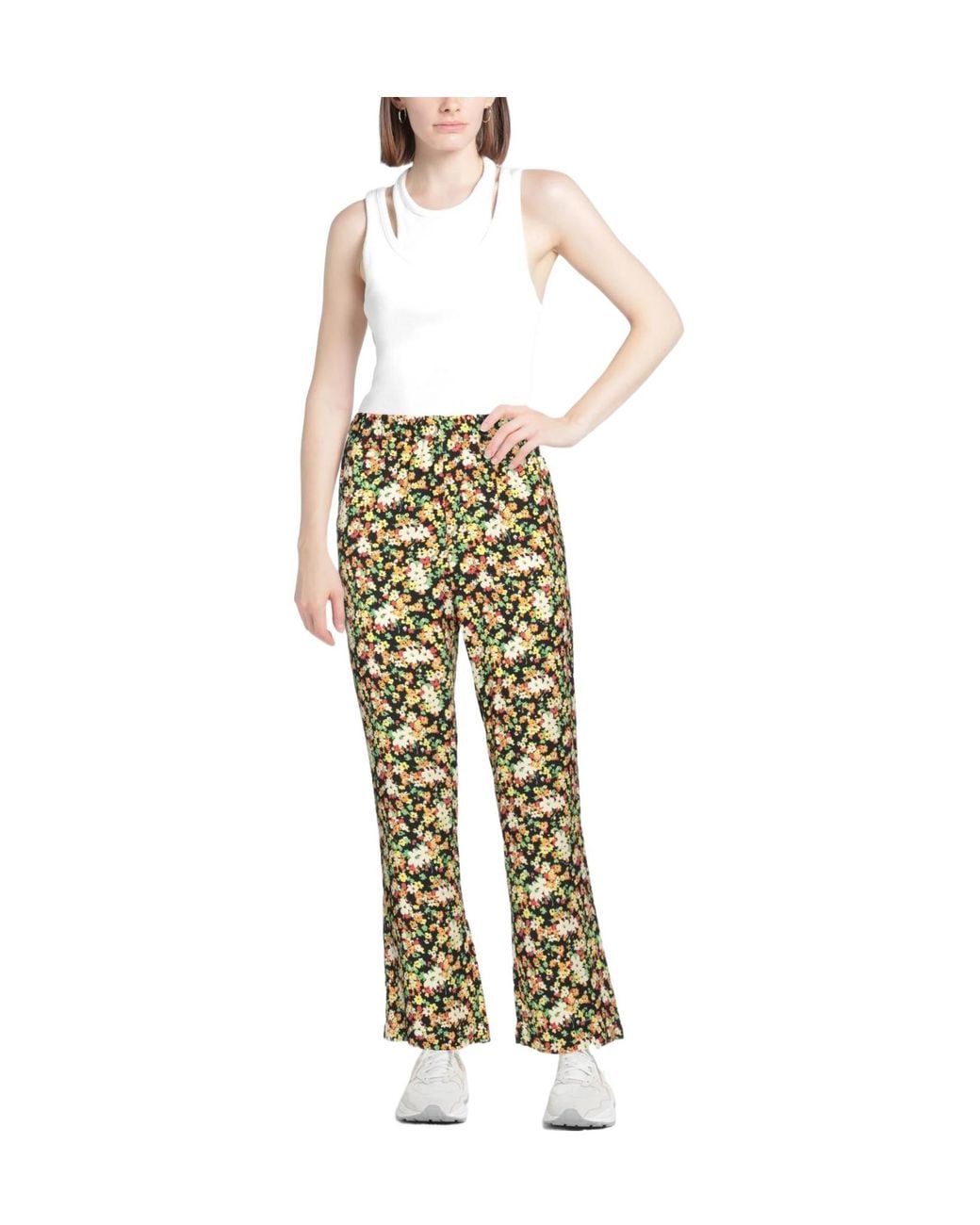 Marni Yellow Floral-Print Casual Trousers