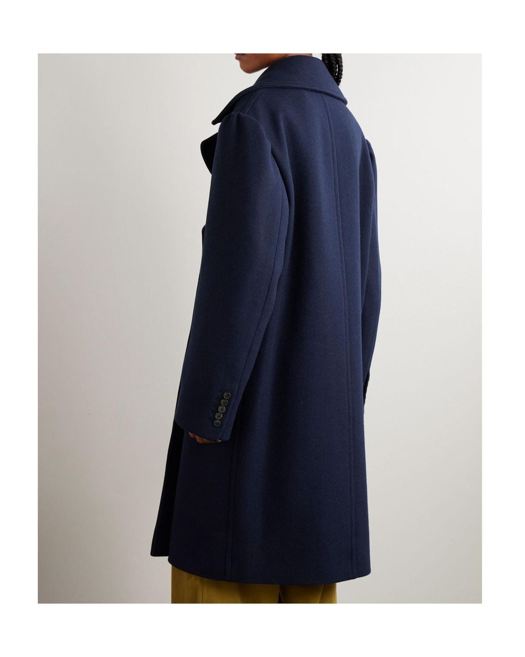Dries Van Noten Blue Double-Breasted Tailored Coat