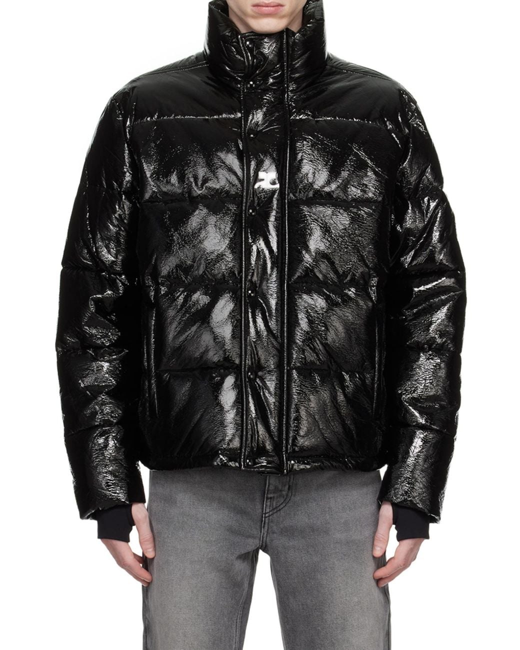 Courreges Black Long-Sleeved Down Jacket for men