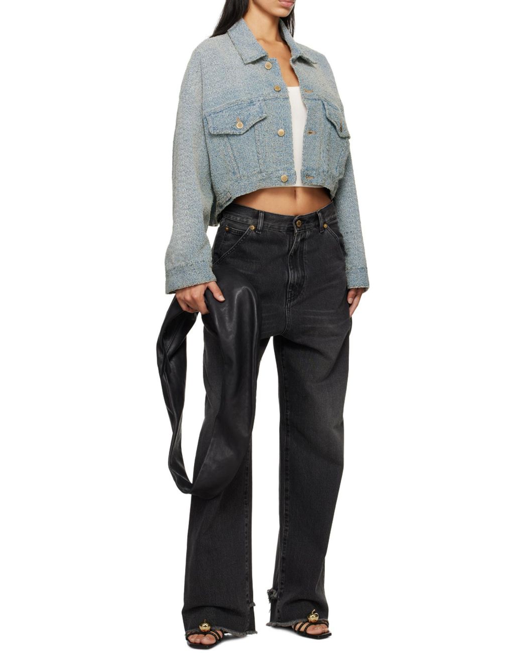 DARKPARK Black Belt Ring Washed Jeans