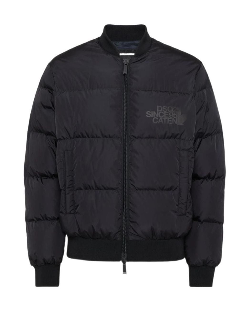 DSquared² Black Easy Puffer Bomber Jacket for men