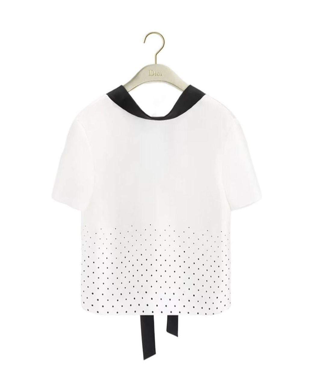 Dior White Short-Sleeved Blouse With Rear Tie