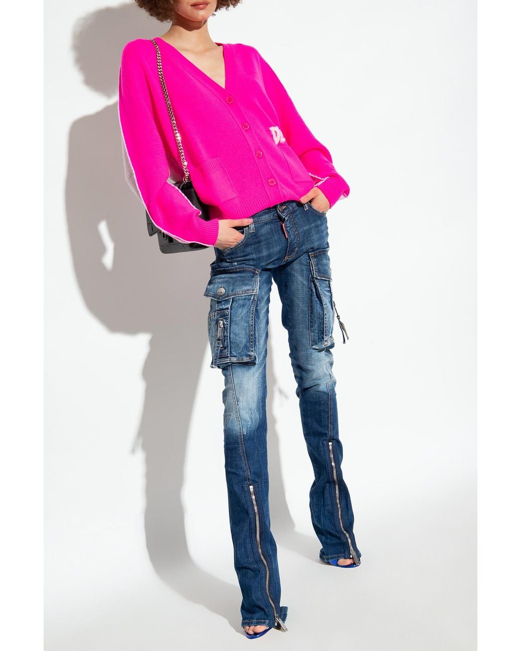 DSquared² Blue Cargo Flared Jeans