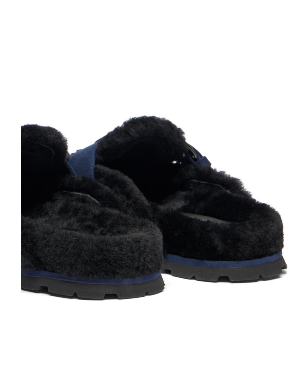 Stuart Weitzman Blue Chrystie Shearling Mule