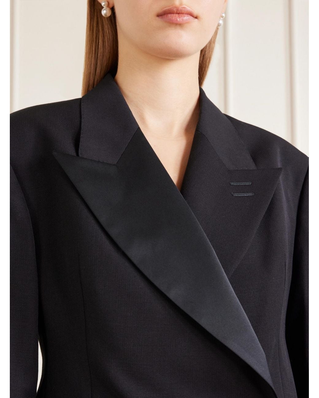 Wales Bonner Black Satin-Trimmed Wool-Twill Jacket