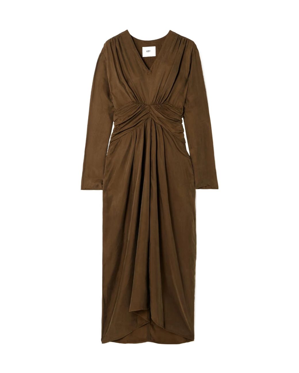 Isabel Marant Natural Zamiya Draped Satin-Twill Midi Dress