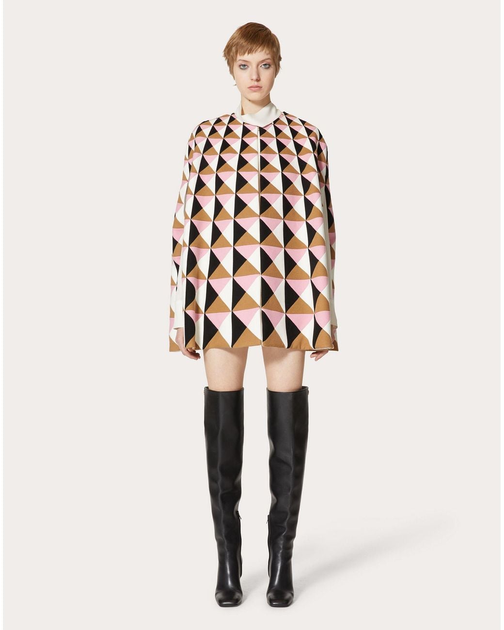 Valentino Multicolor Hook Detail Cape
