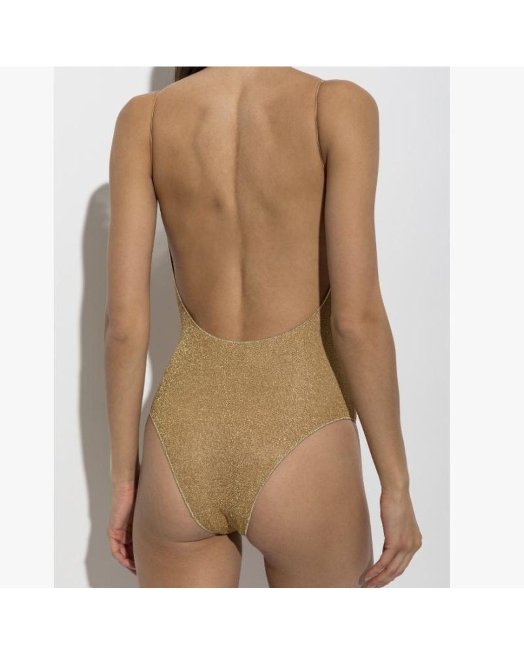 Oseree Natural One-Piece Swimsuit With Lurex Thread