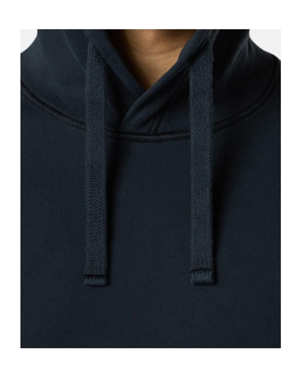 Stone Island Blue Logo Patch Drawstring Hoodie for men