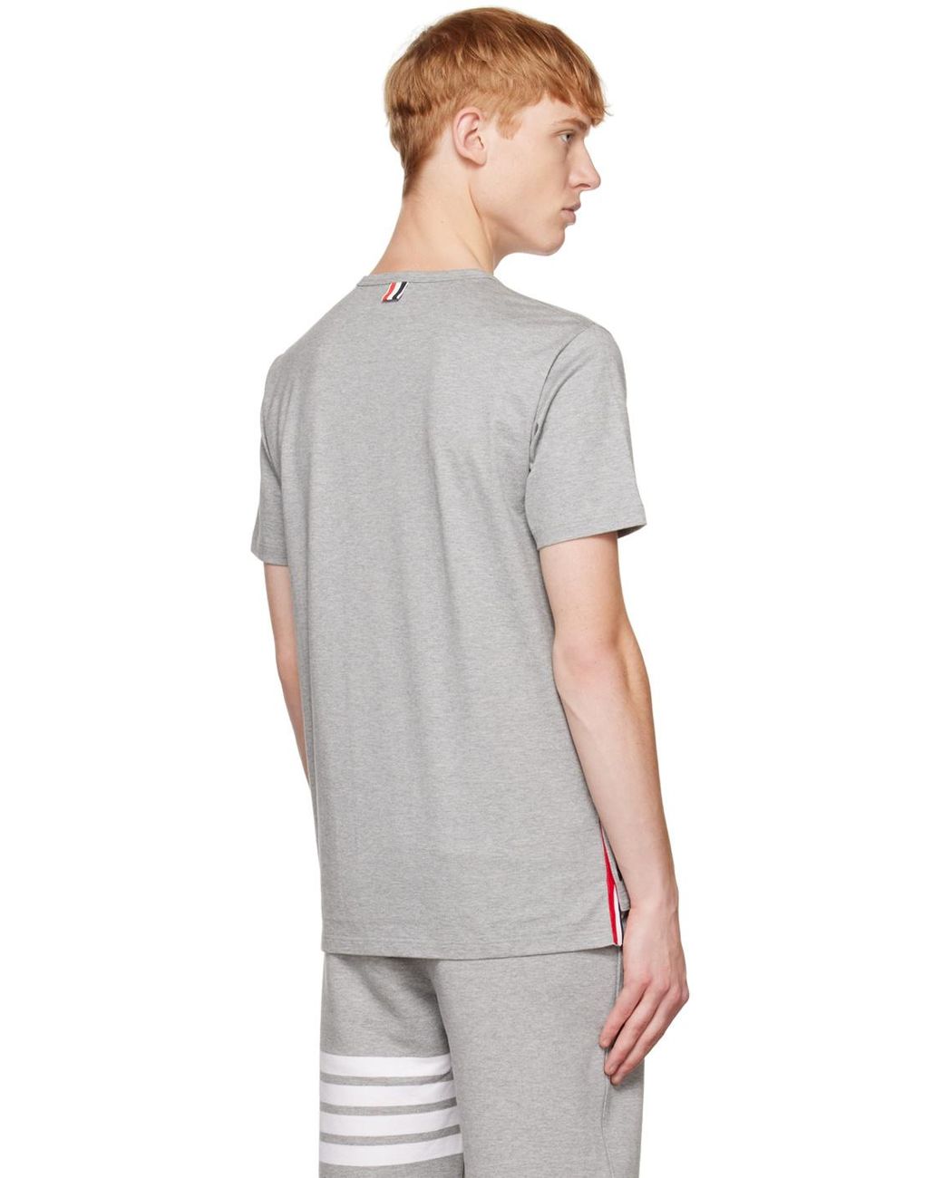 Thom Browne Gray Jersey Pocket T-Shirt for men