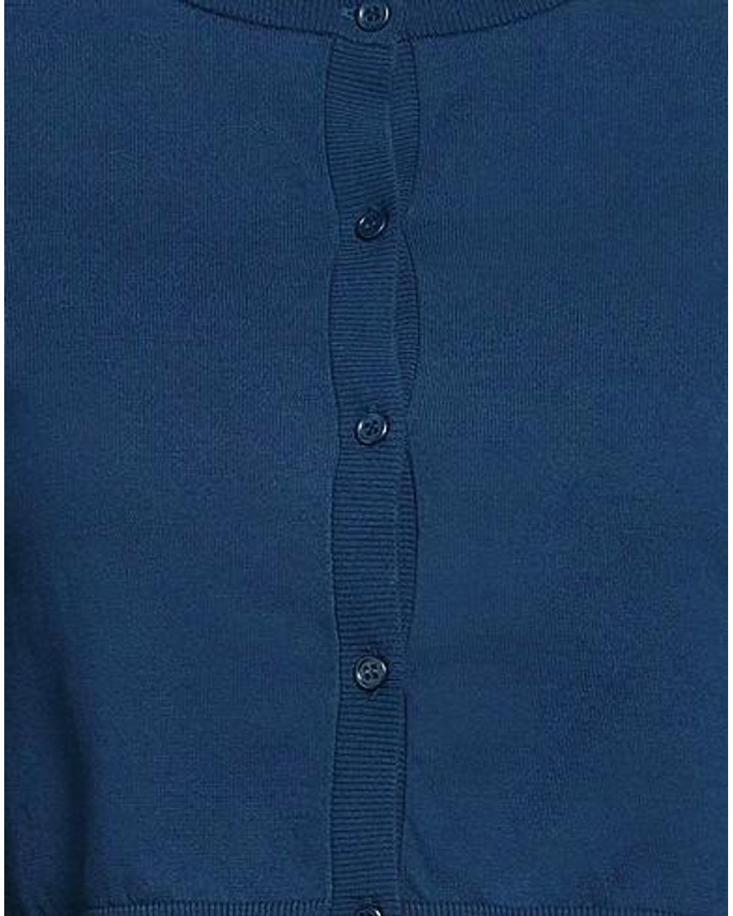 Max Mara Blue Solid-Color Knitted Short-Sleeved Shirt