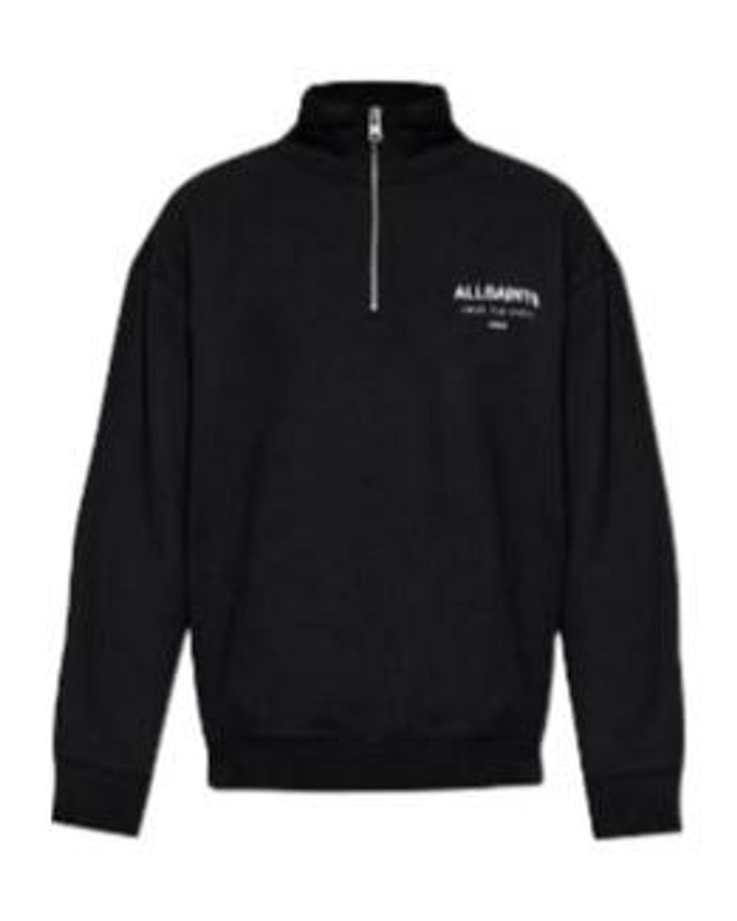 AllSaints Black Underground Zip Sweatshirt for men