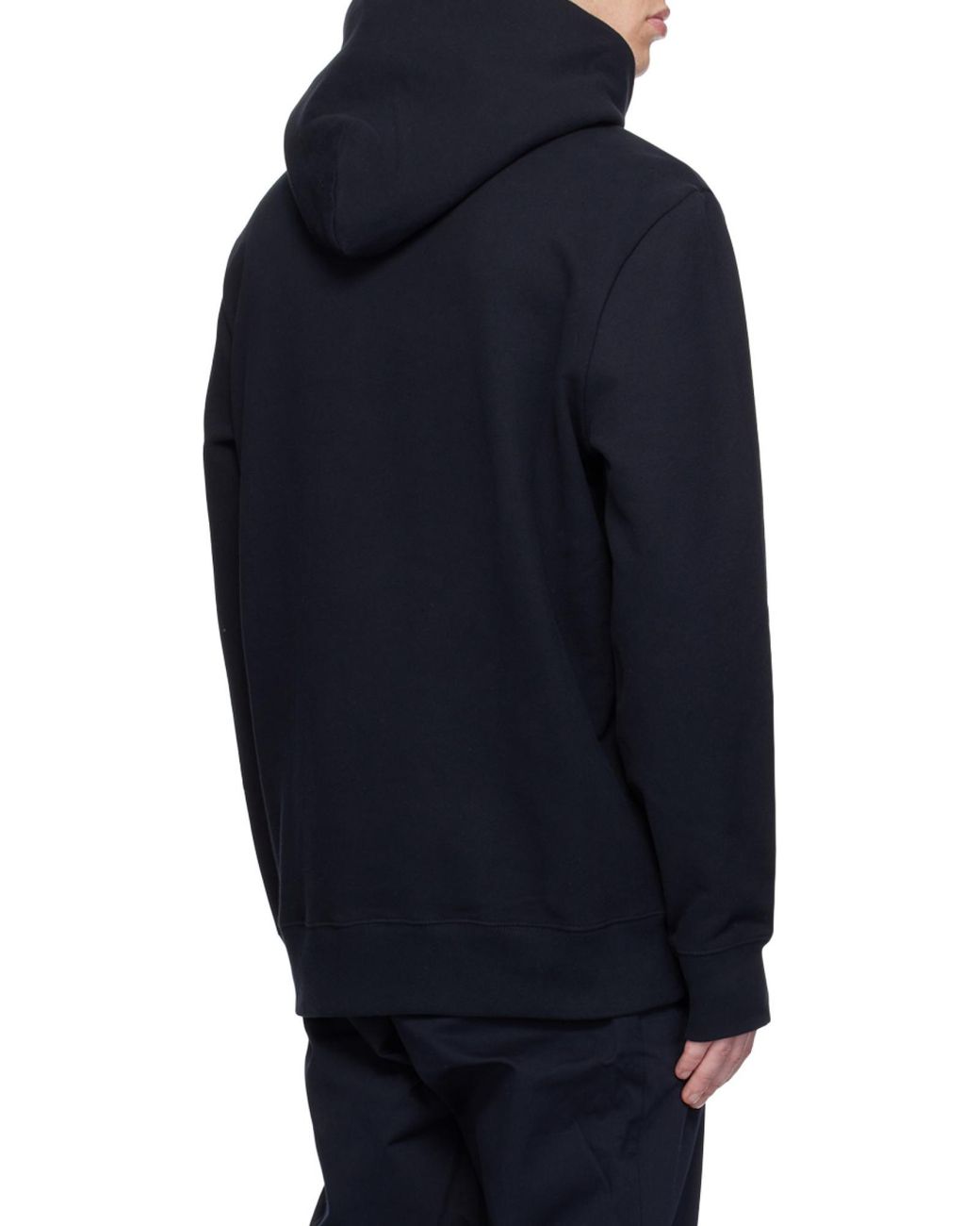 Moncler Blue Logo Embroidered Long-Sleeved Hoodie for men