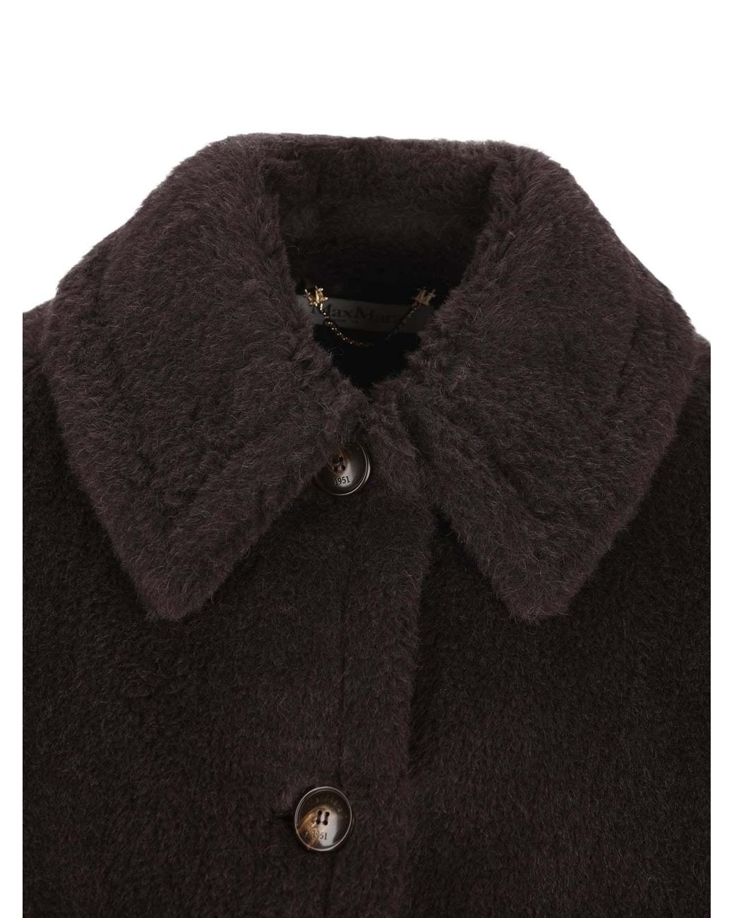 Max Mara Black Boxy Button-Front Jacket