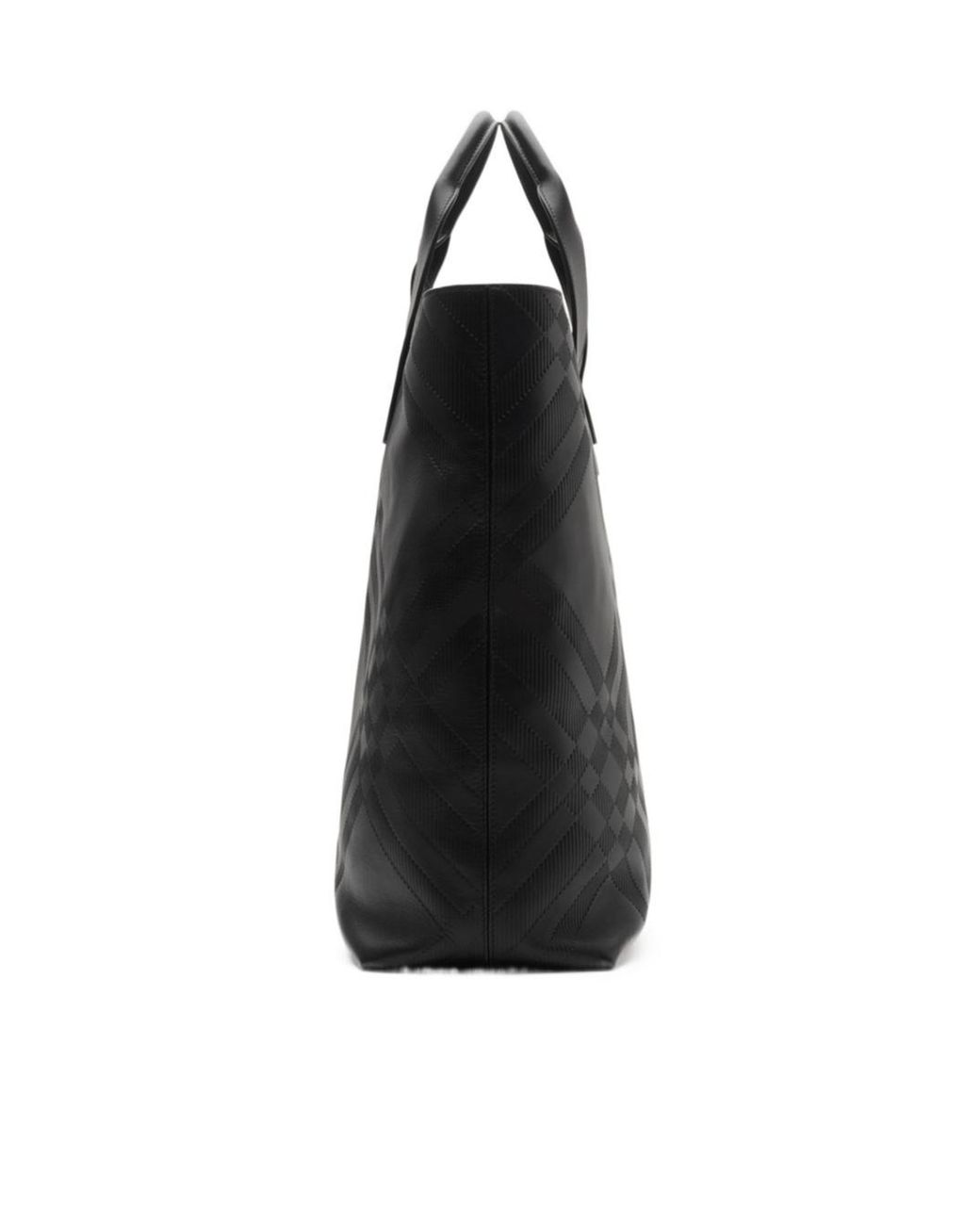 Burberry Black Embossed Check Tote for men