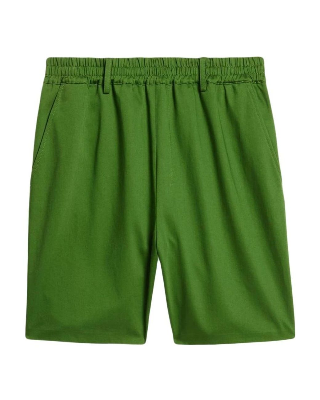 AMI Green Cotton Bermuda Shorts for men