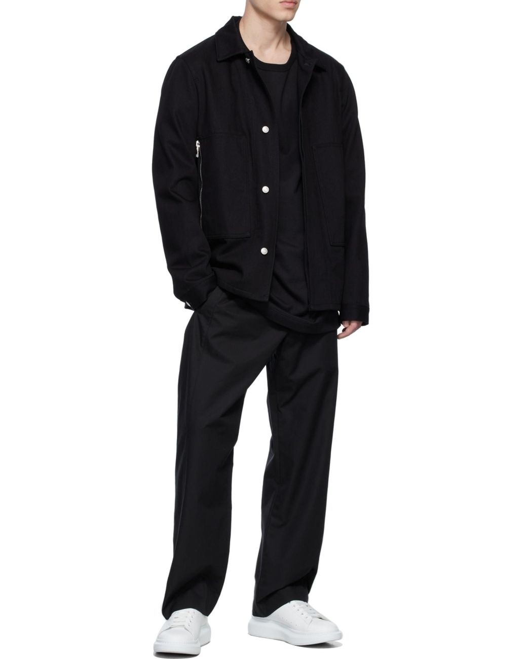 McQueen Black Wide Leg Trousers for men