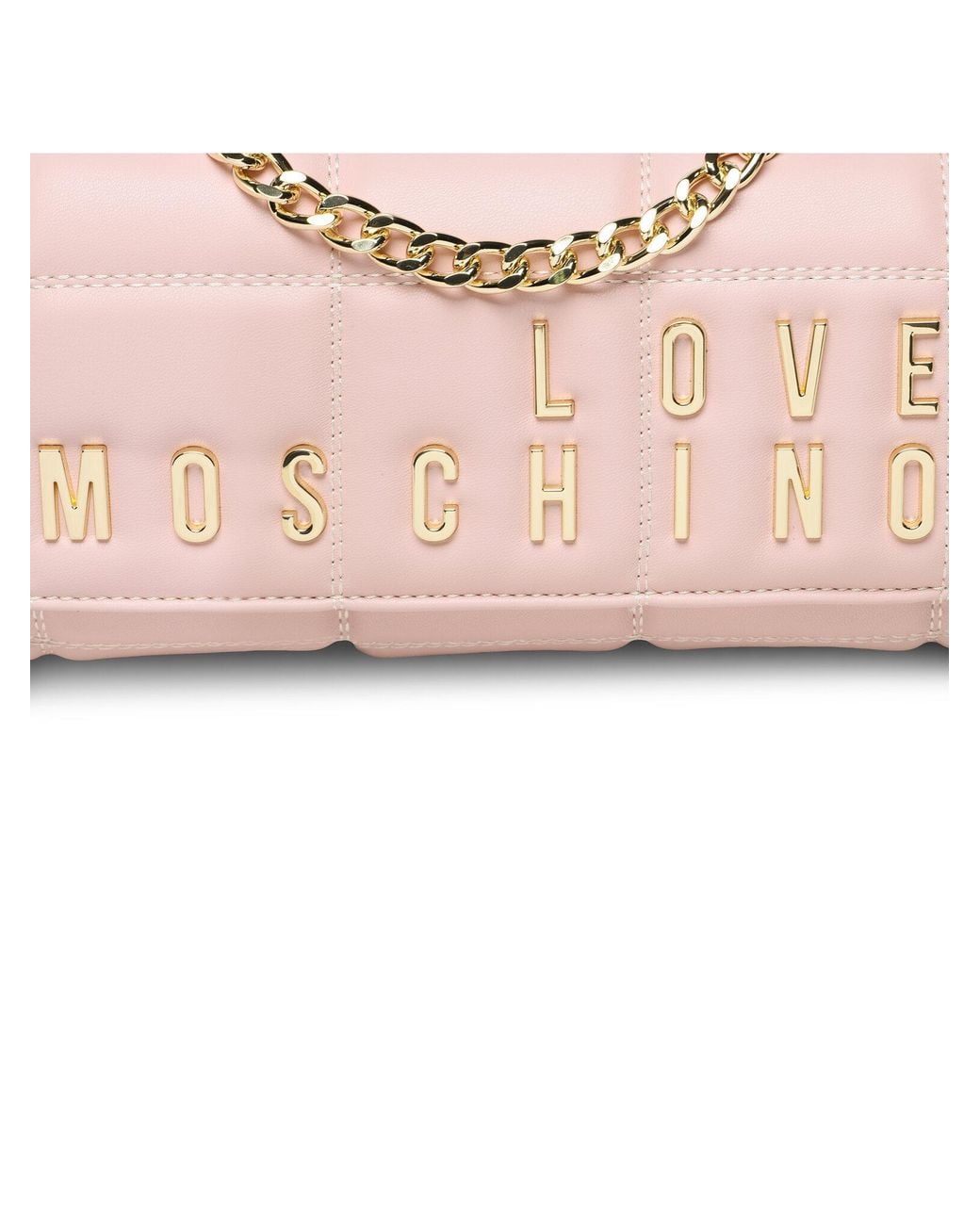 Moschino Pink Logo-Appliqué Cross-Body Bag