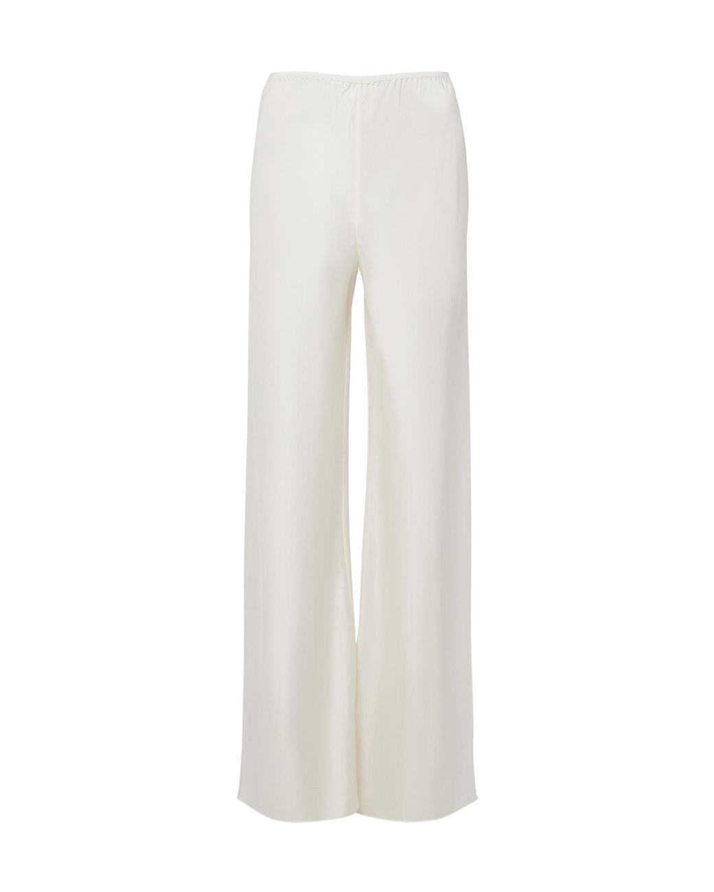 Posse White Cove Silk-Blend Straight Pants