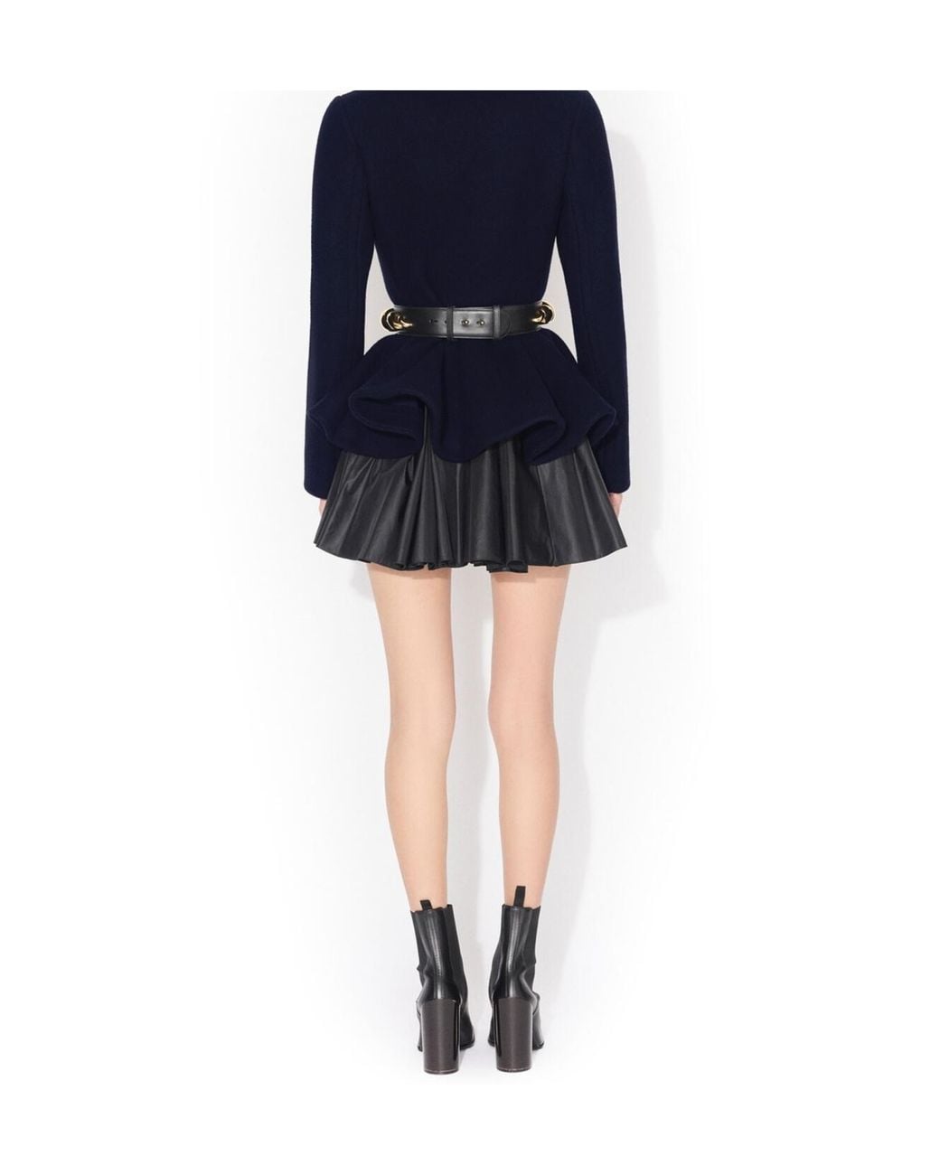 Alaïa Black Pleated A-Line Mini Dress