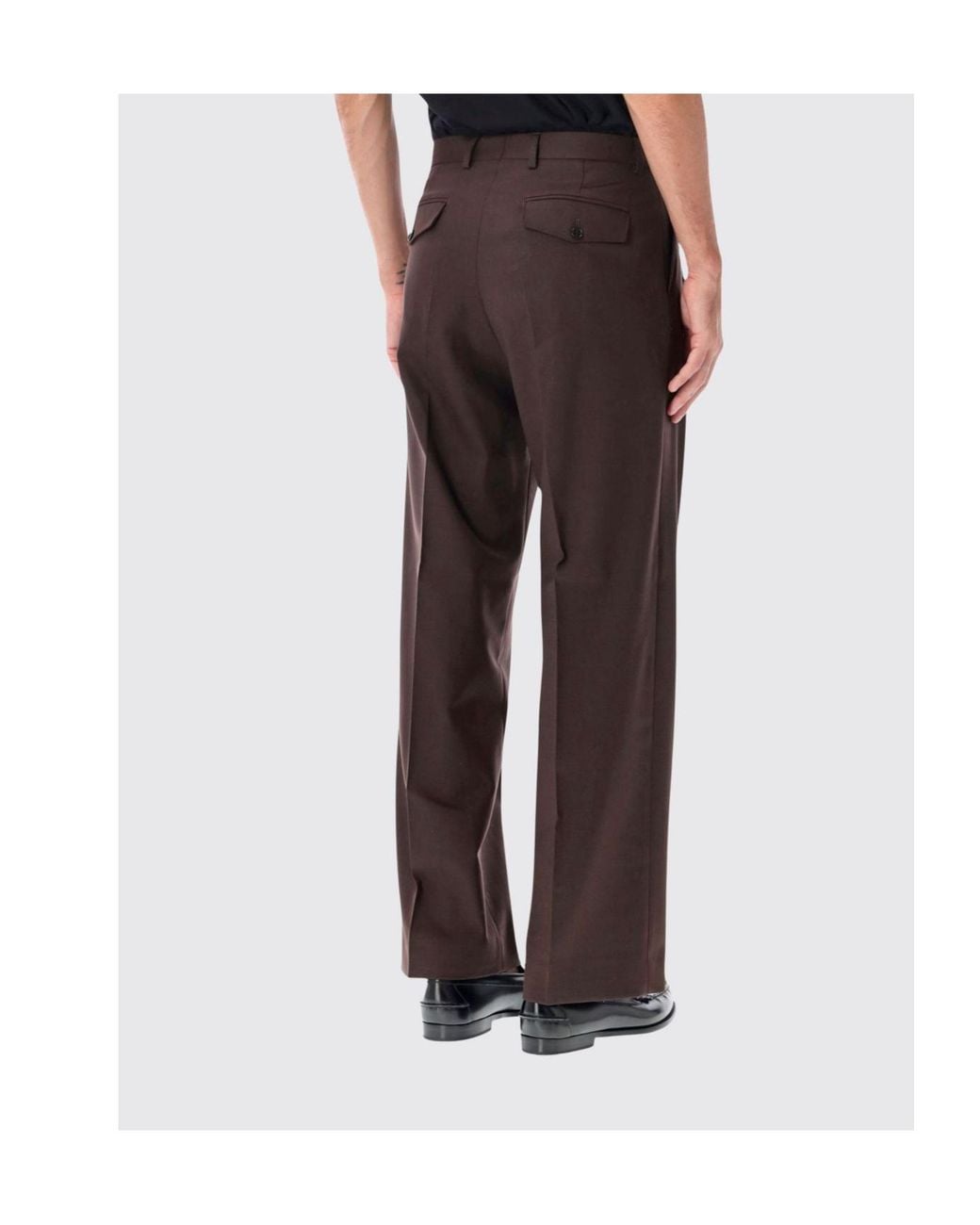 sunflower Brown Wide Pleated Pants for men